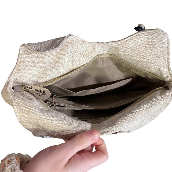 Cottagecore Embroidered Shoulder Bag Boho Whimsical Floral Tapestry Fairy Casual - Picture 8 of 12